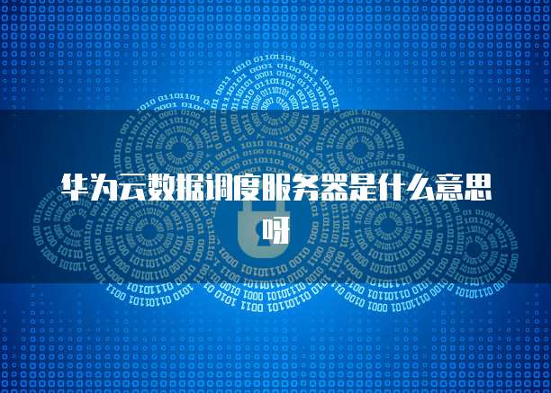 华为云数据调度服务器是什么意思呀