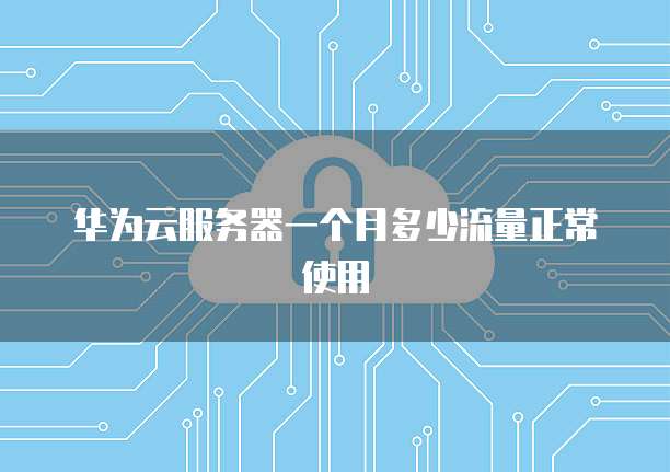 华为云服务器一个月多少流量正常使用