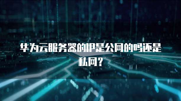 华为云服务器的IP是公网的吗还是私网？