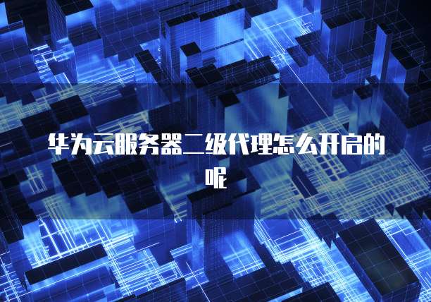 华为云服务器二级代理怎么开启的呢