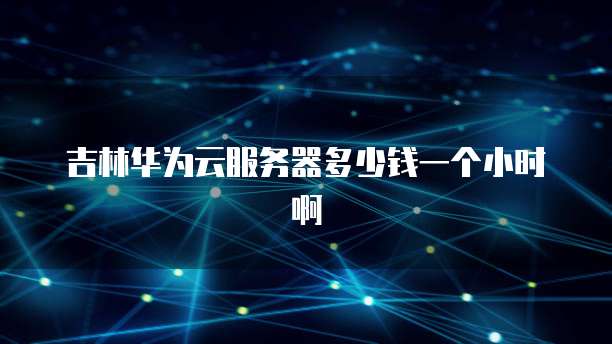 吉林华为云服务器多少钱一个小时啊