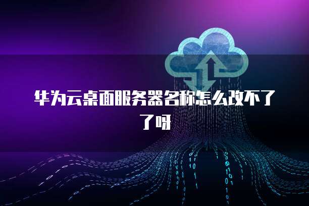 华为云桌面服务器名称怎么改不了了呀
