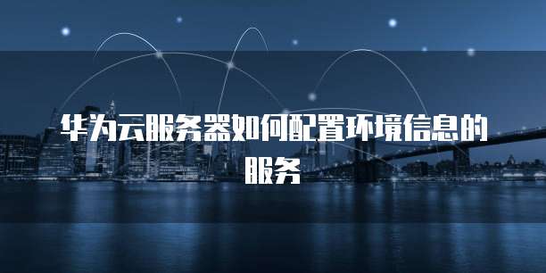 华为云服务器如何配置环境信息的服务