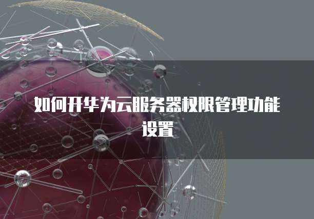 如何开华为云服务器权限管理功能设置