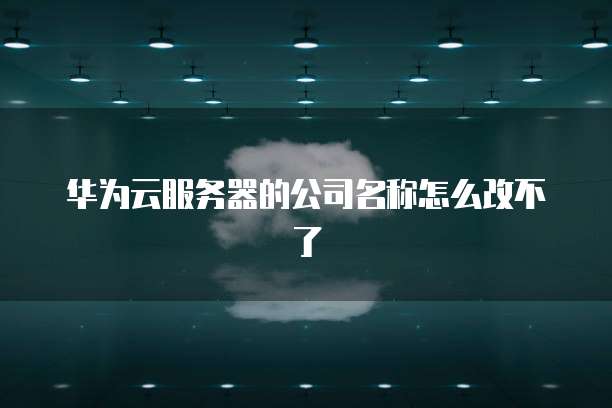 华为云服务器的公司名称怎么改不了