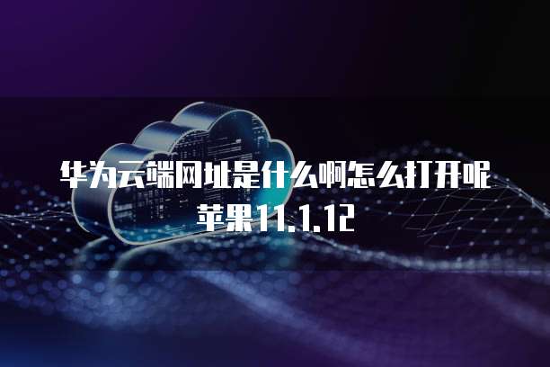 华为云端网址是什么啊怎么打开呢苹果11.1.12