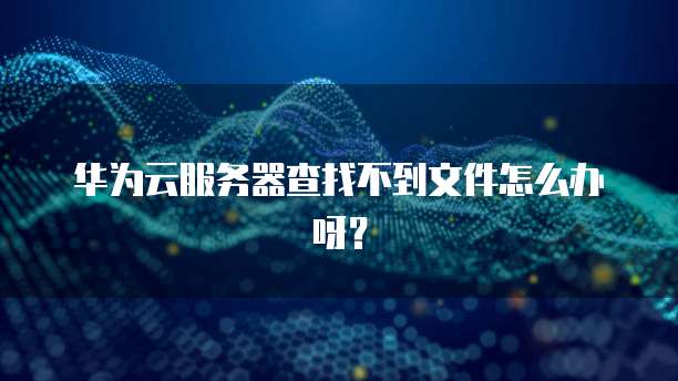 华为云服务器查找不到文件怎么办呀？
