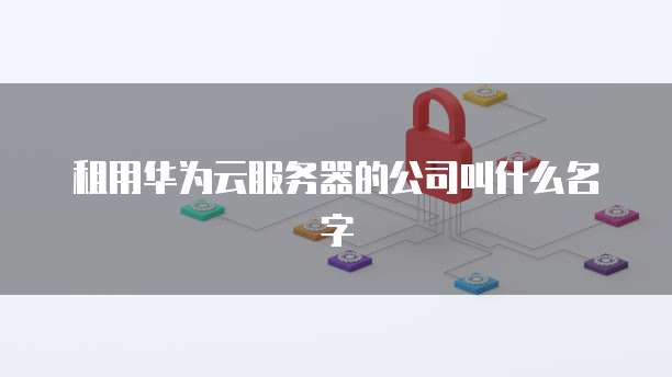 租用华为云服务器的公司叫什么名字