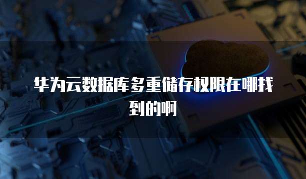 华为云数据库多重储存权限在哪找到的啊