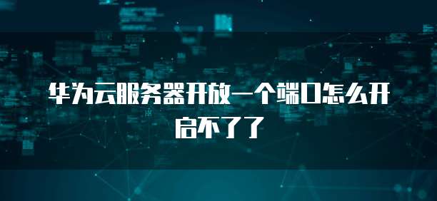 华为云服务器开放一个端口怎么开启不了了