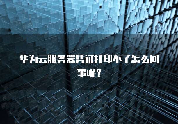 华为云服务器凭证打印不了怎么回事呢？