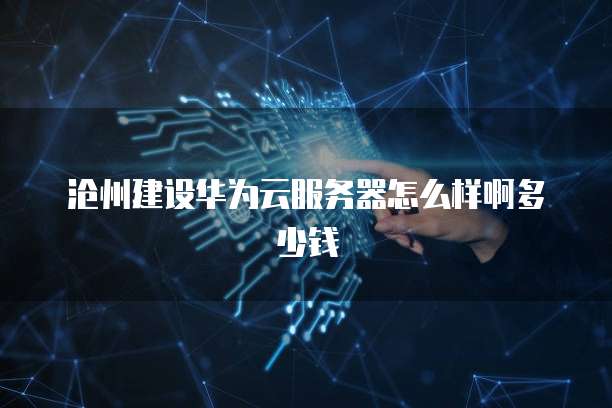 沧州建设华为云服务器怎么样啊多少钱