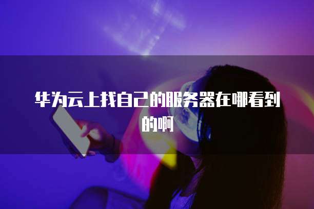 华为云上找自己的服务器在哪看到的啊