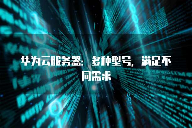 华为云服务器：多种型号，满足不同需求