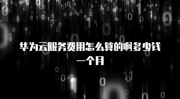 华为云服务费用怎么算的啊多少钱一个月