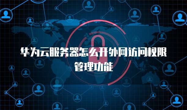 华为云服务器怎么开外网访问权限管理功能