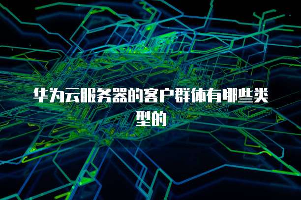 华为云服务器的客户群体有哪些类型的