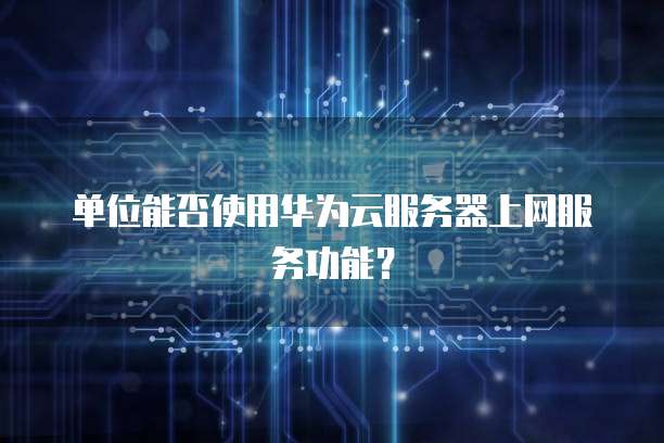 单位能否使用华为云服务器上网服务功能？