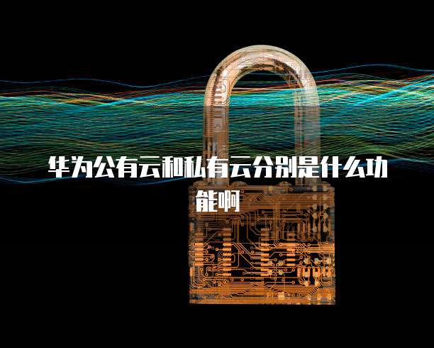 华为公有云和私有云分别是什么功能啊
