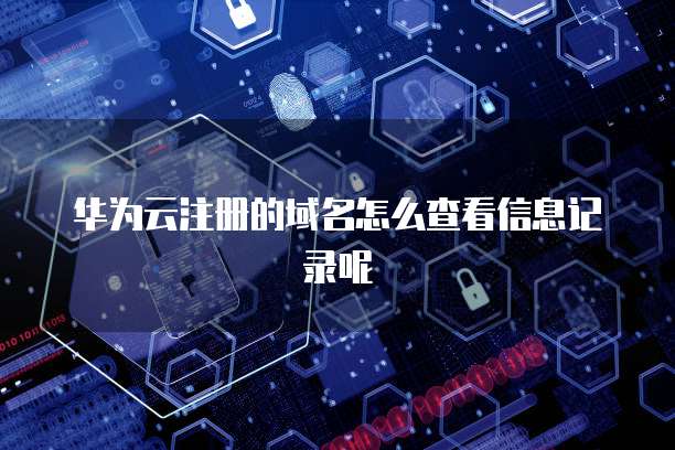 华为云注册的域名怎么查看信息记录呢