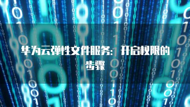 华为云弹性文件服务：开启权限的步骤