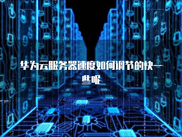 华为云服务器速度如何调节的快一些呢
