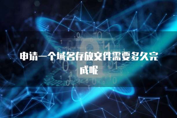 申请一个域名存放文件需要多久完成呢