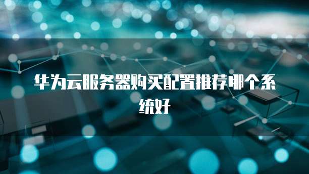 华为云服务器购买配置推荐哪个系统好