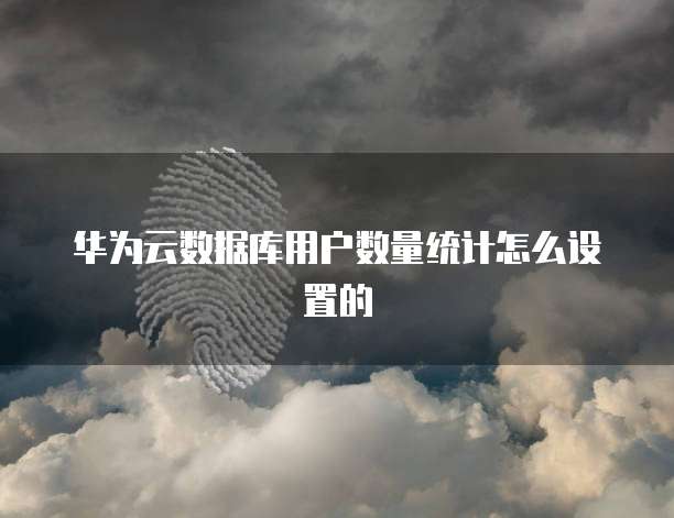 华为云数据库用户数量统计怎么设置的