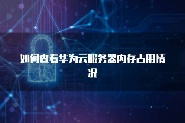 如何查看华为云服务器内存占用情况