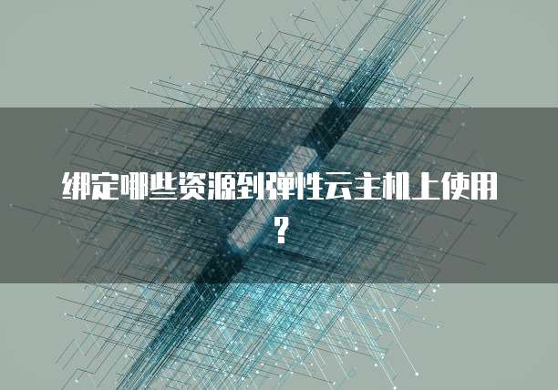 绑定哪些资源到弹性云主机上使用？