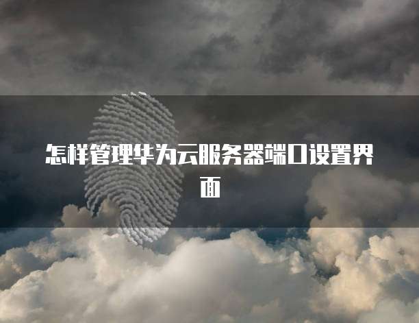 怎样管理华为云服务器端口设置界面