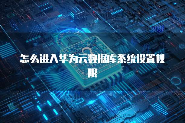 怎么进入华为云数据库系统设置权限