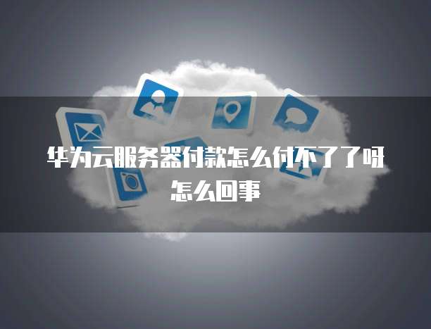 华为云服务器付款怎么付不了了呀怎么回事