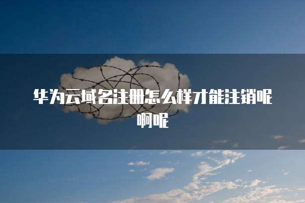 华为云域名注册怎么样才能注销呢啊呢