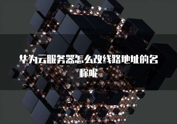 华为云服务器怎么改线路地址的名称呢