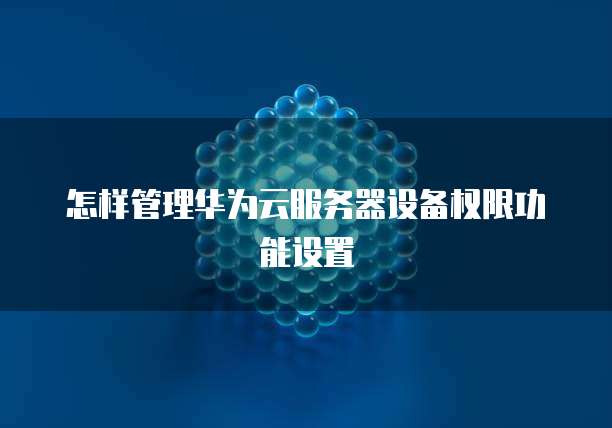 怎样管理华为云服务器设备权限功能设置