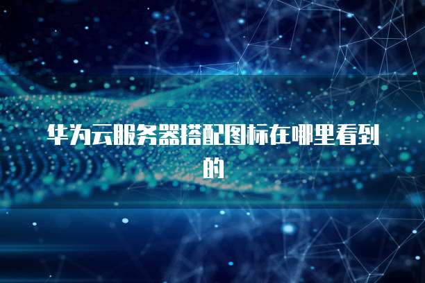 华为云服务器搭配图标在哪里看到的