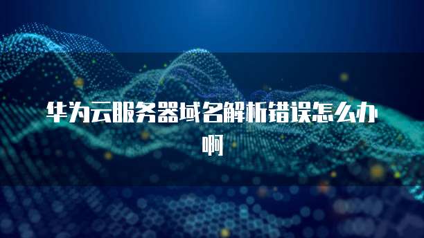 华为云服务器域名解析错误怎么办啊