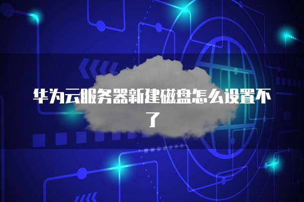 华为云服务器新建磁盘怎么设置不了
