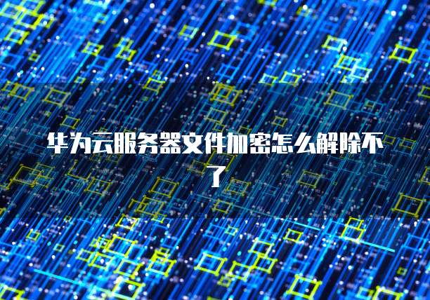华为云服务器文件加密怎么解除不了