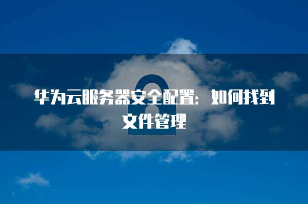 华为云服务器安全配置：如何找到文件管理