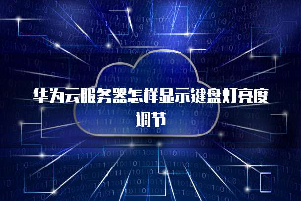 华为云服务器怎样显示键盘灯亮度调节