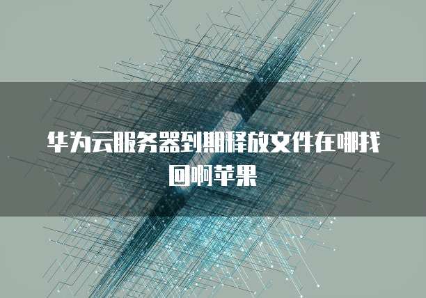 华为云服务器到期释放文件在哪找回啊苹果