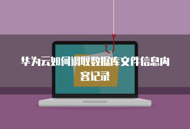 华为云如何调取数据库文件信息内容记录