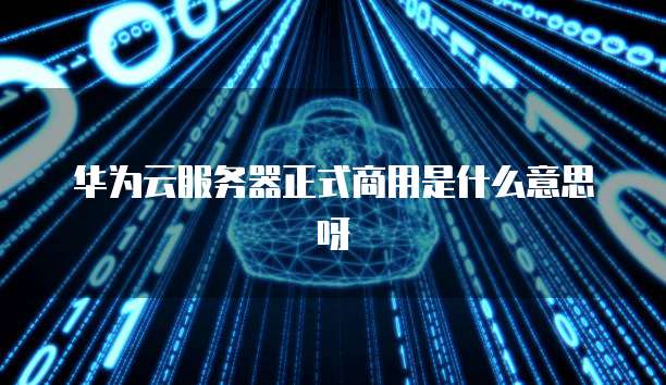 华为云服务器正式商用是什么意思呀