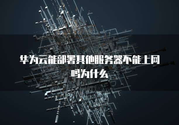 华为云能部署其他服务器不能上网吗为什么