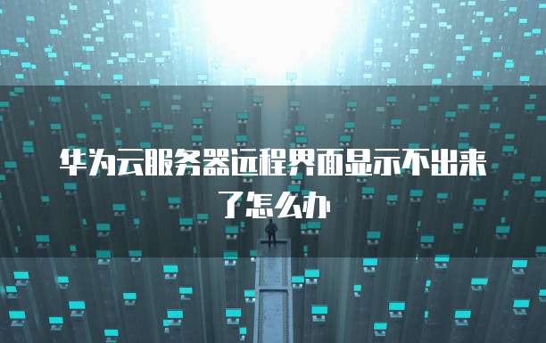 华为云服务器远程界面显示不出来了怎么办