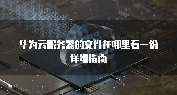 华为云服务器的文件在哪里看一份详细指南