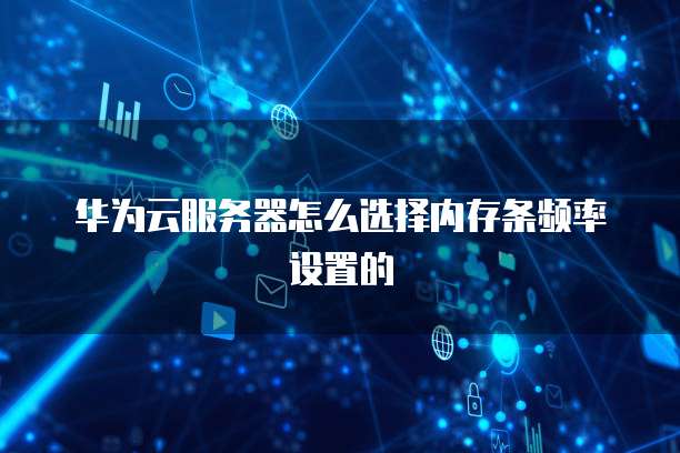 华为云服务器怎么选择内存条频率设置的